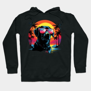 Retro Wave Labrador Dog Shirt Hoodie